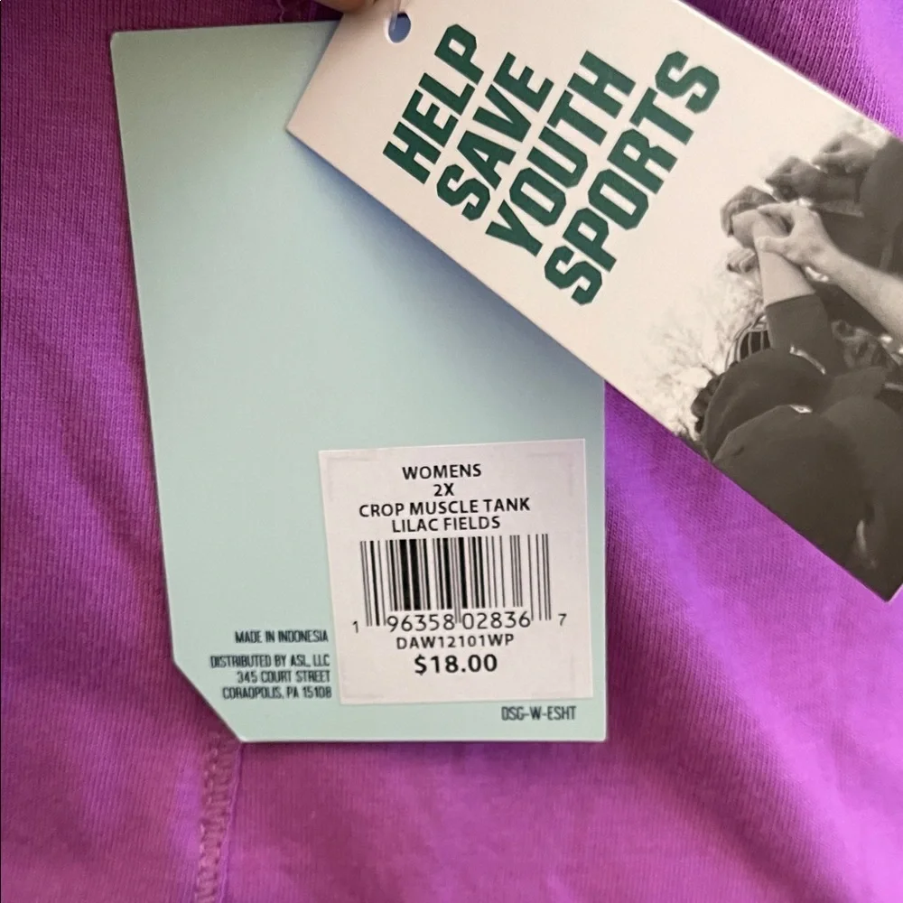 DSG Women’s Cotton Cropped Muscle Pink Tank Top - Picture 3 of 6